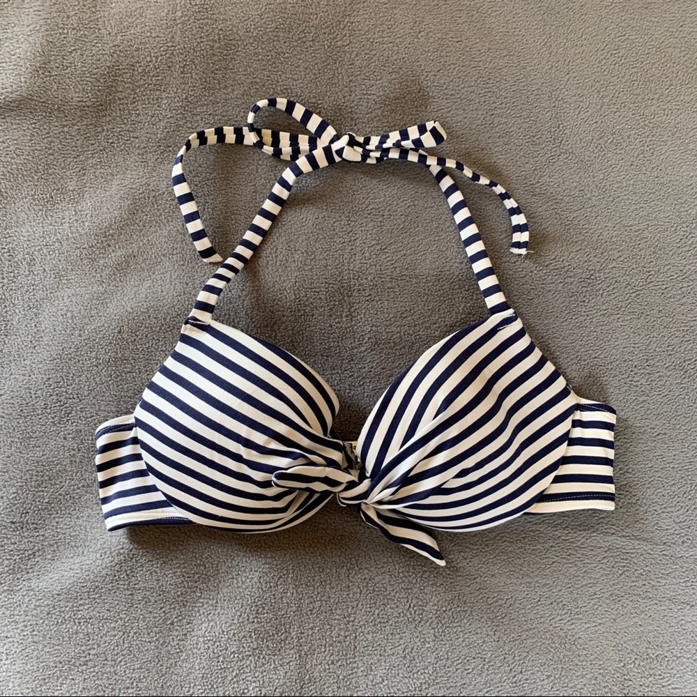 H&M Striped Halter Bikini Top